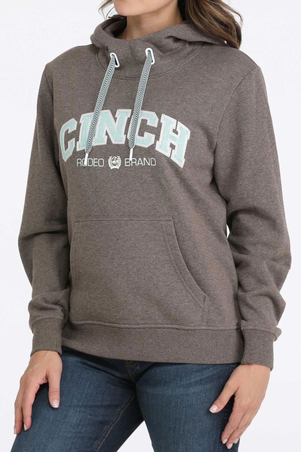 Cinch Women's Logo Hoodie-Brown Bold Street Holiday Wear