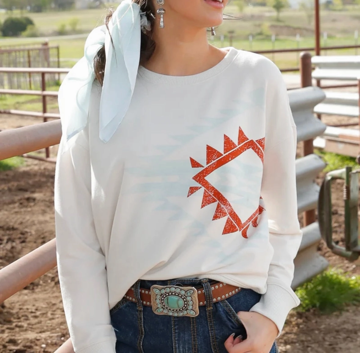 Value Pack Cruel Women's Cream Southwest Print Sweatshirt