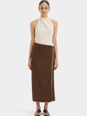 Seamless construction Affogato Twist Midi Skirt