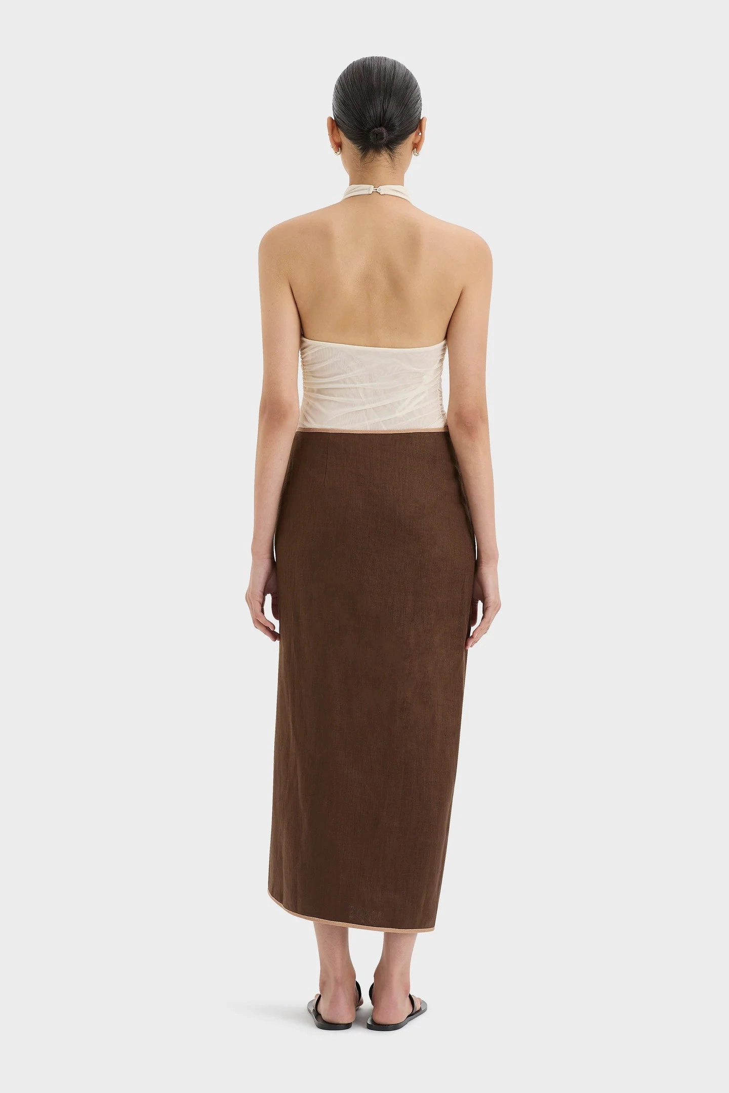 Autumn Stroll Affogato Twist Midi Skirt