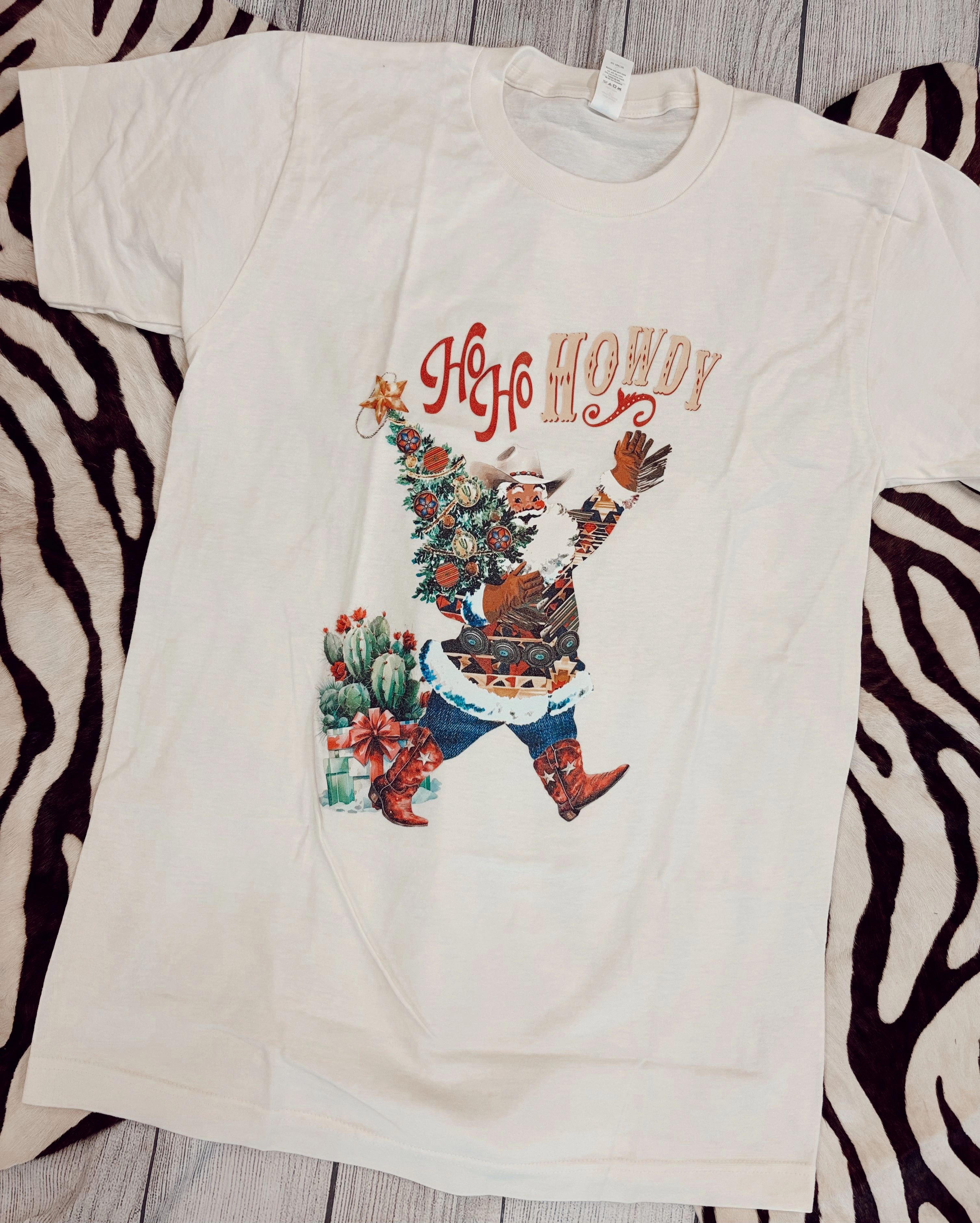 Soft Touch Fabric Modern Smart HO HO Howdy Tee