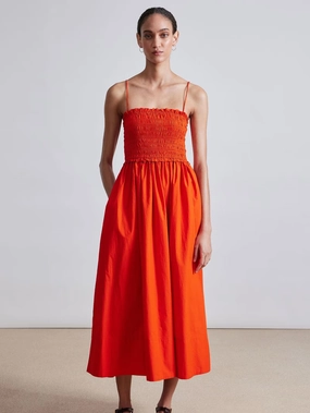 Porta Smocked Spaghetti Dress Neat Finish