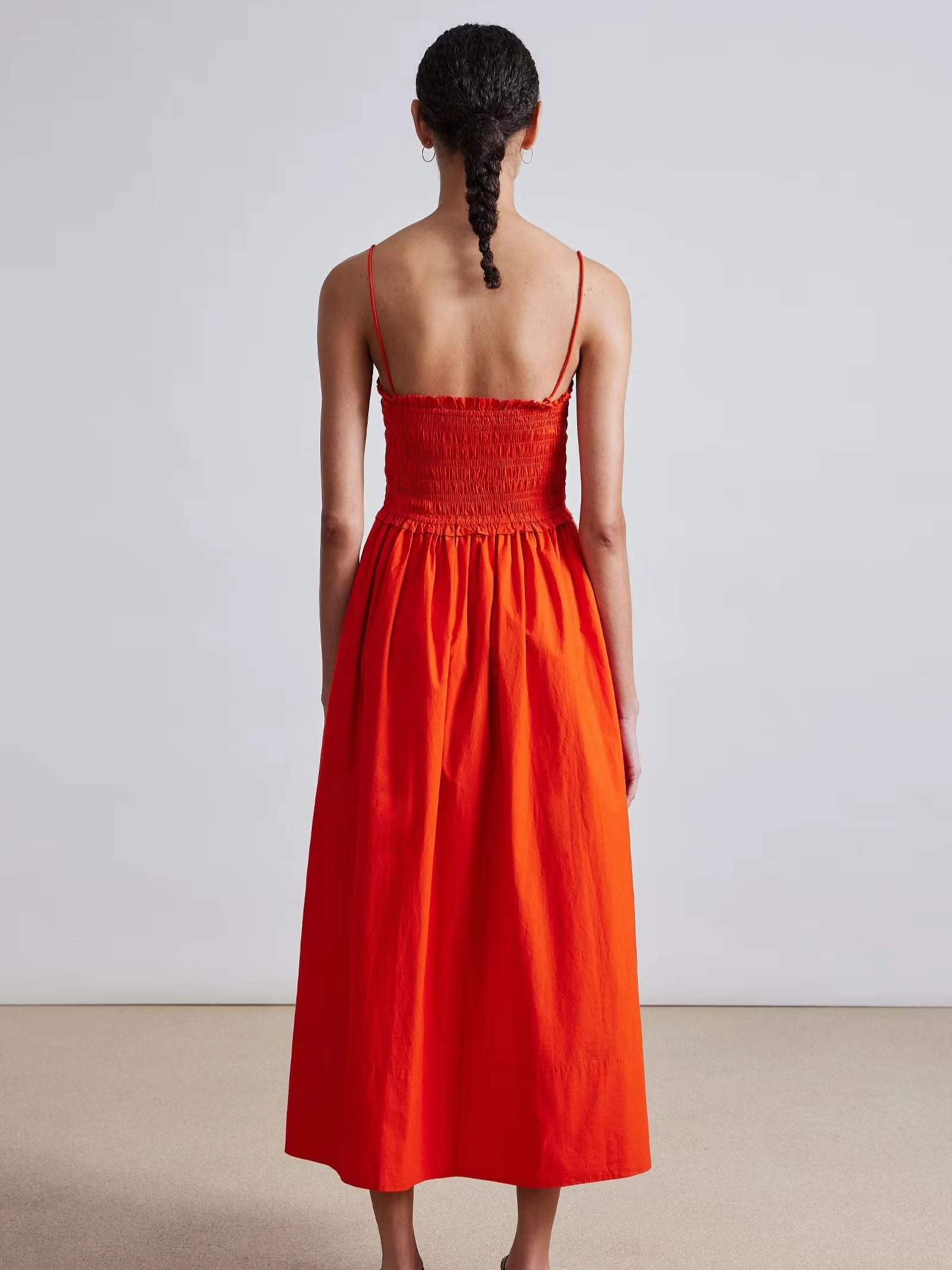 Skin Hug Porta Smocked Spaghetti Dress