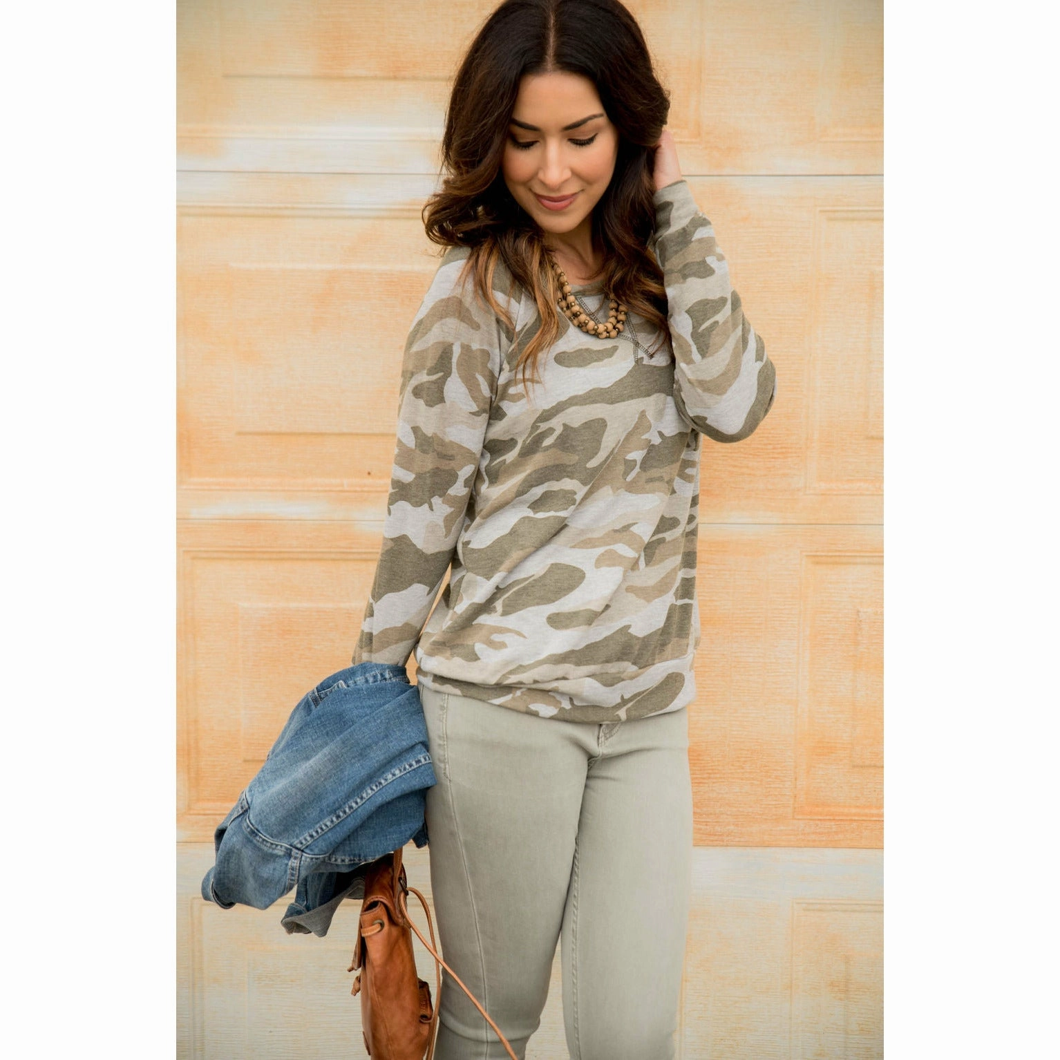 Weekend Ready product bow cuteness Lightweight Camo Sweatshirt