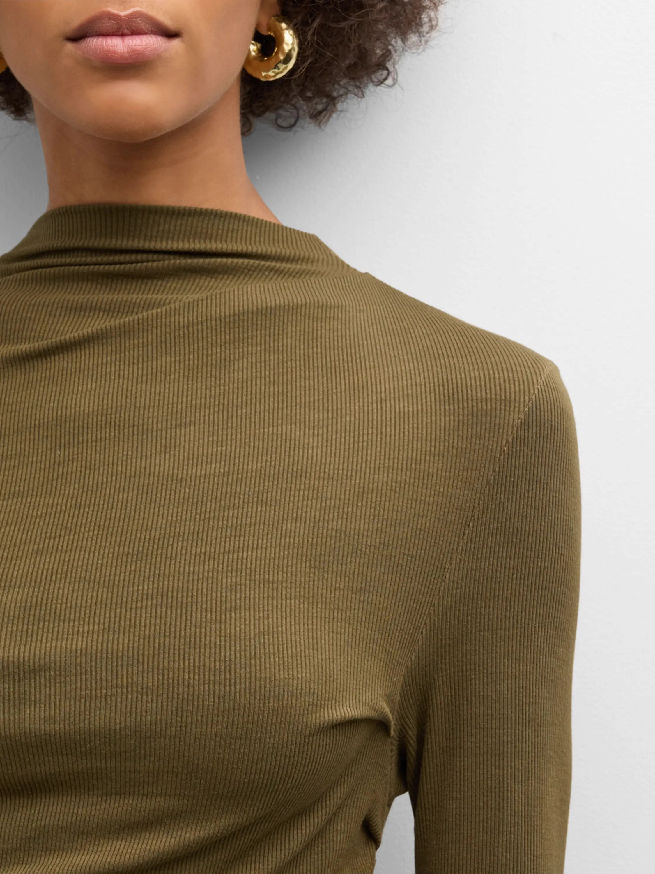 Silk Knit L/S Twist Midi Dress Smart Fashion