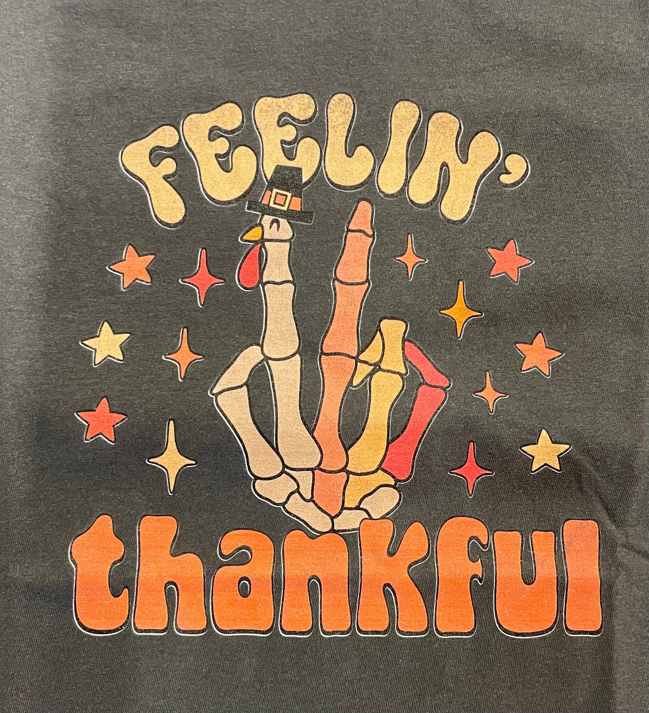 Feelin?? Thankful Tee Smooth Jersey Texture Active Wear Fit
