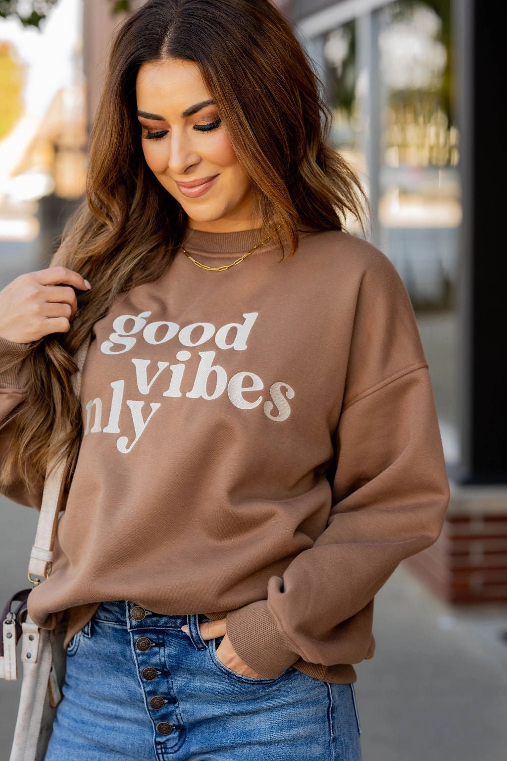 Good Vibes Only Graphic Crewneck product bundle easy to pair