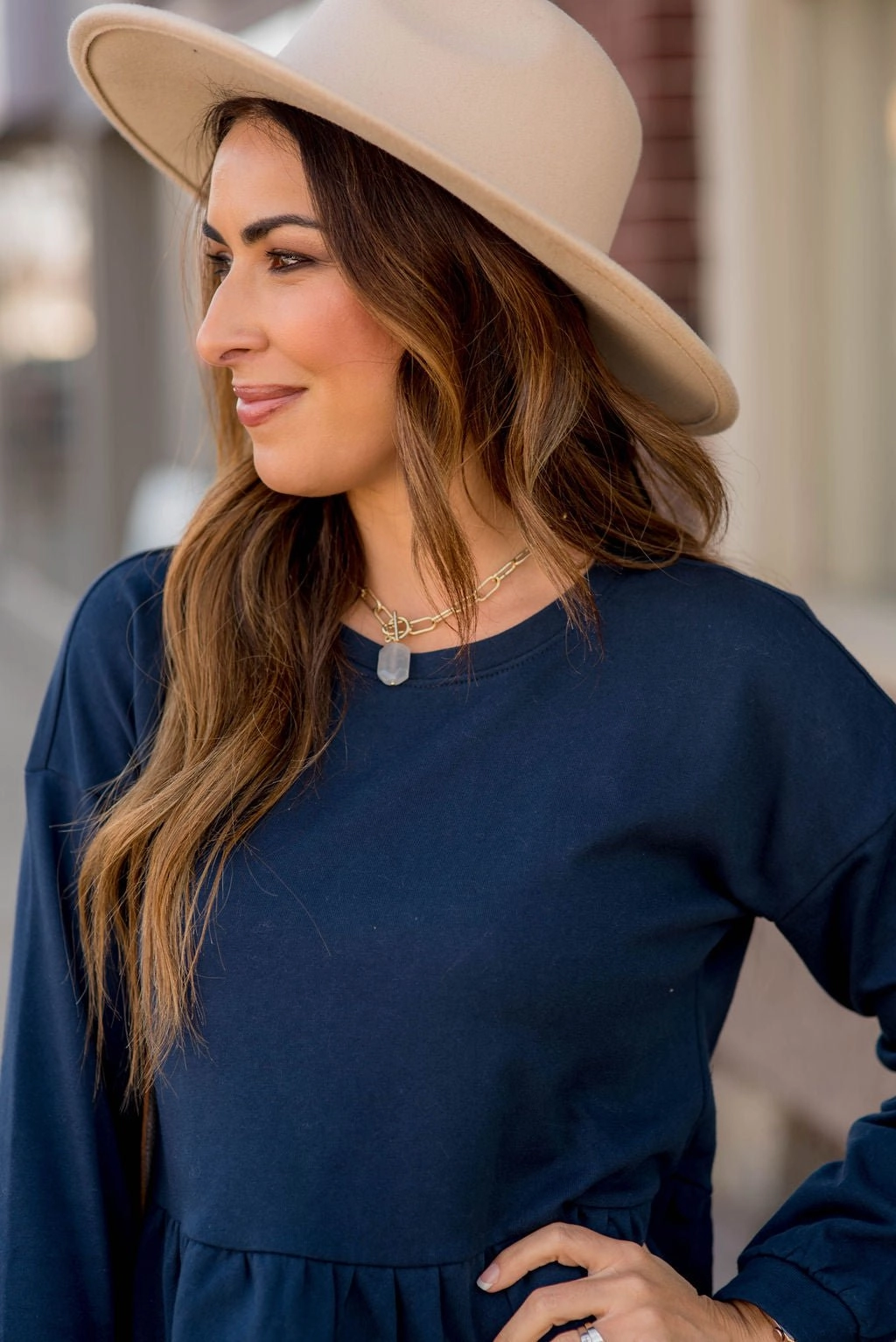 Simple Peplum Sweatshirt Comfort Hoodie