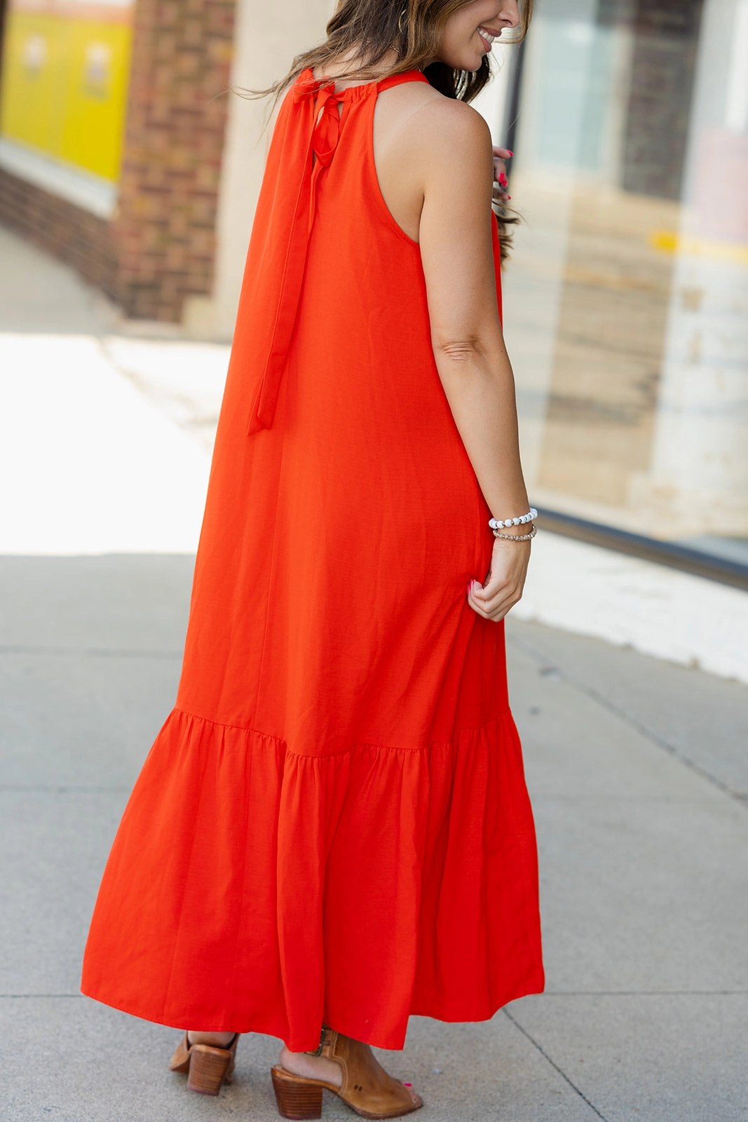 Tiered Halter Tank Maxi Dress Work-Ready Look Smart Fashion