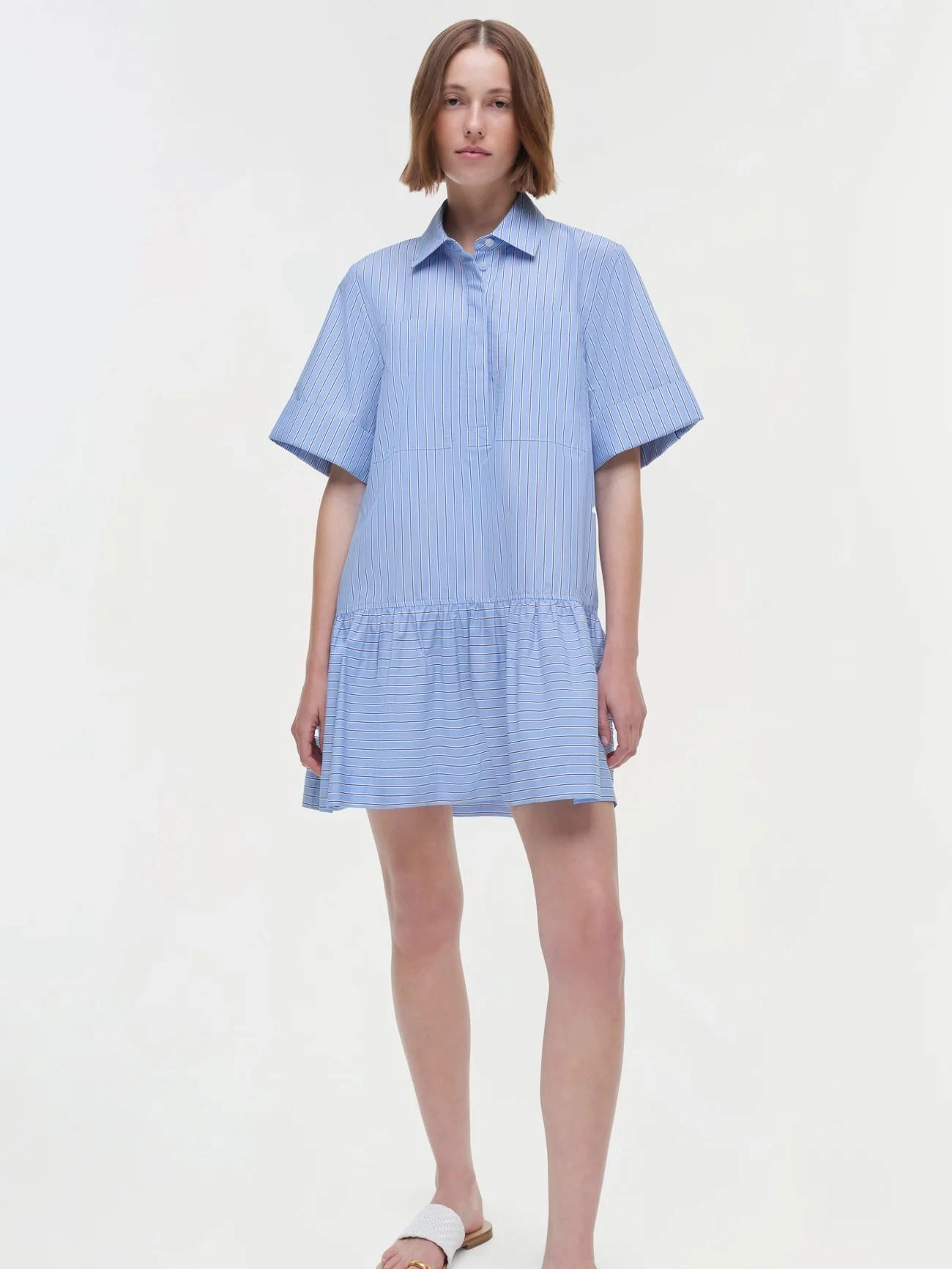 Waist Seam Bold colors Cris Shirt Dress