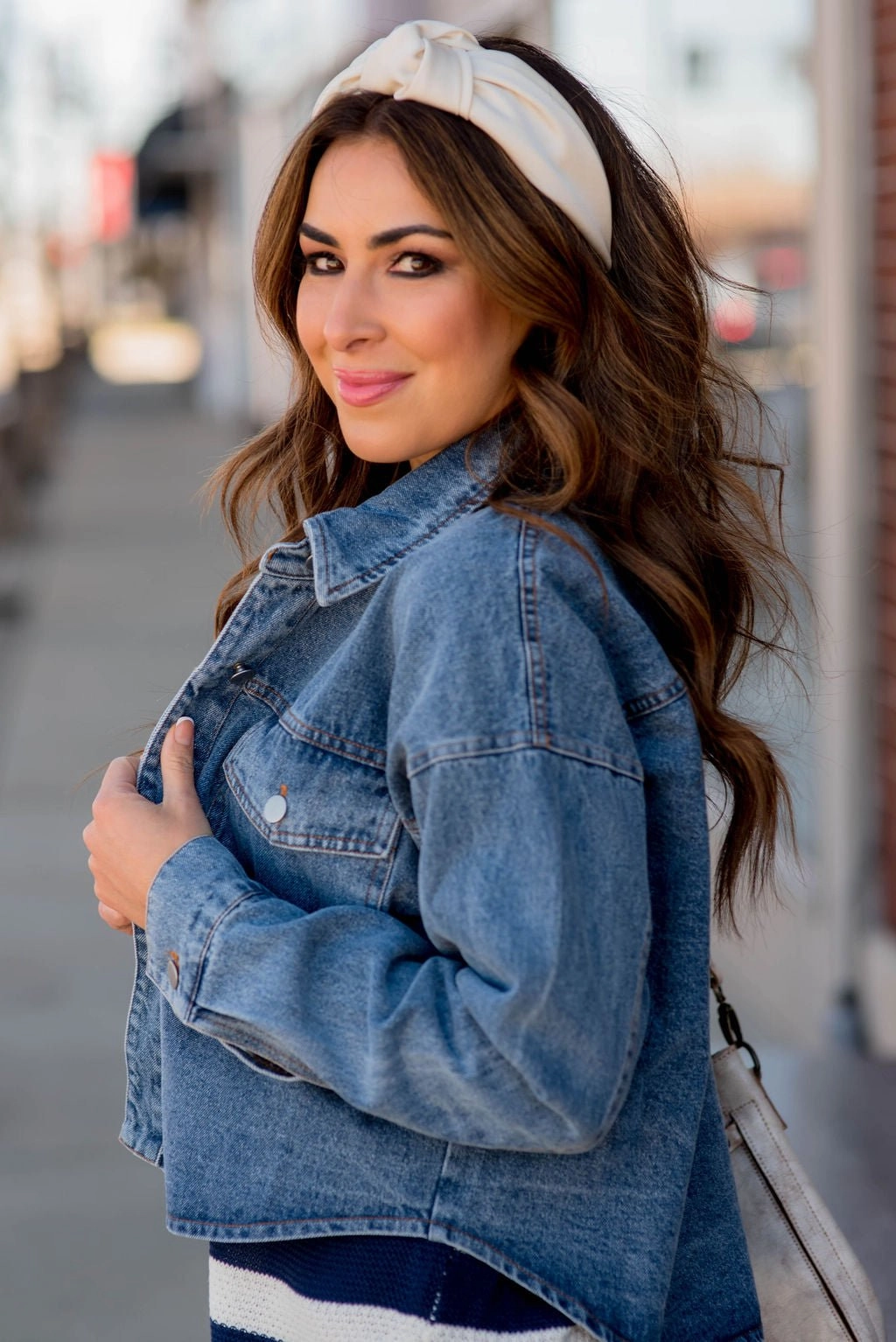 Cropped Denim Jacket QuickAccess Pockets AbrasionResistant