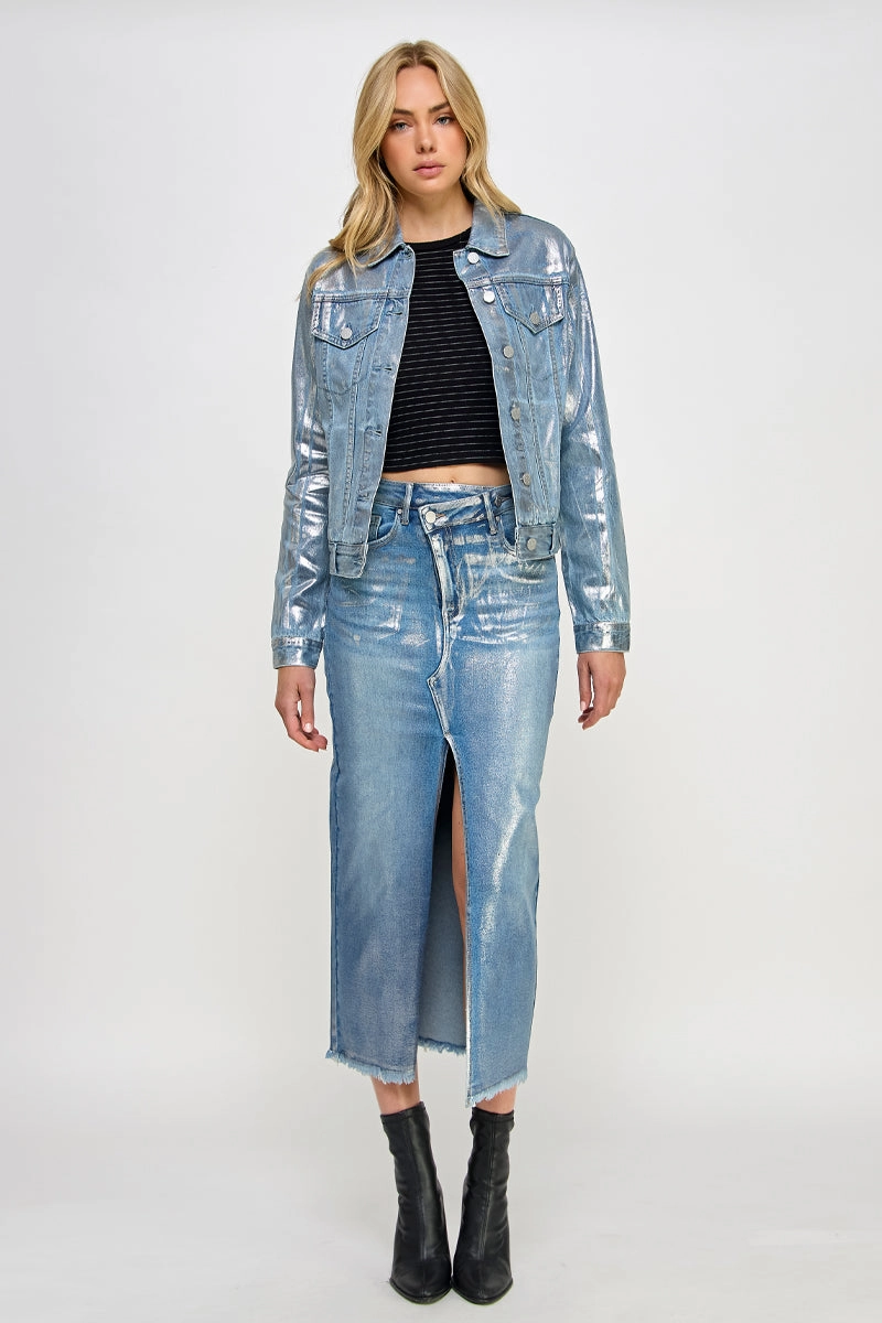 CROSSOVER METALLIC MAXI SKIRT Travel Ease