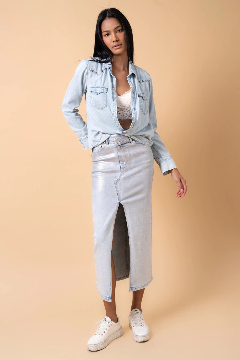 CROSSOVER METALLIC MAXI SKIRT Transitional Wear