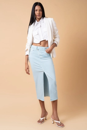 Emerging Designer Crafted Detail CROSSOVER MIDI SKIRT