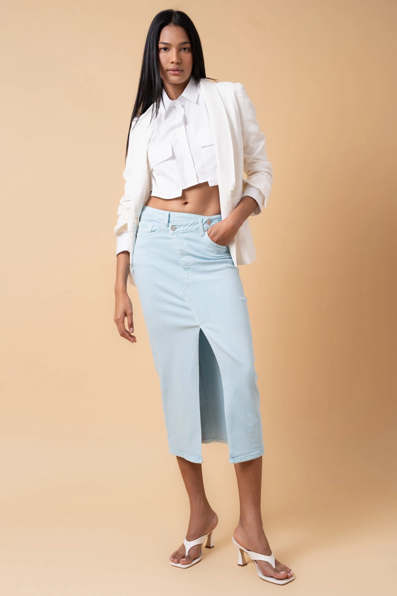 Emerging Designer Crafted Detail CROSSOVER MIDI SKIRT