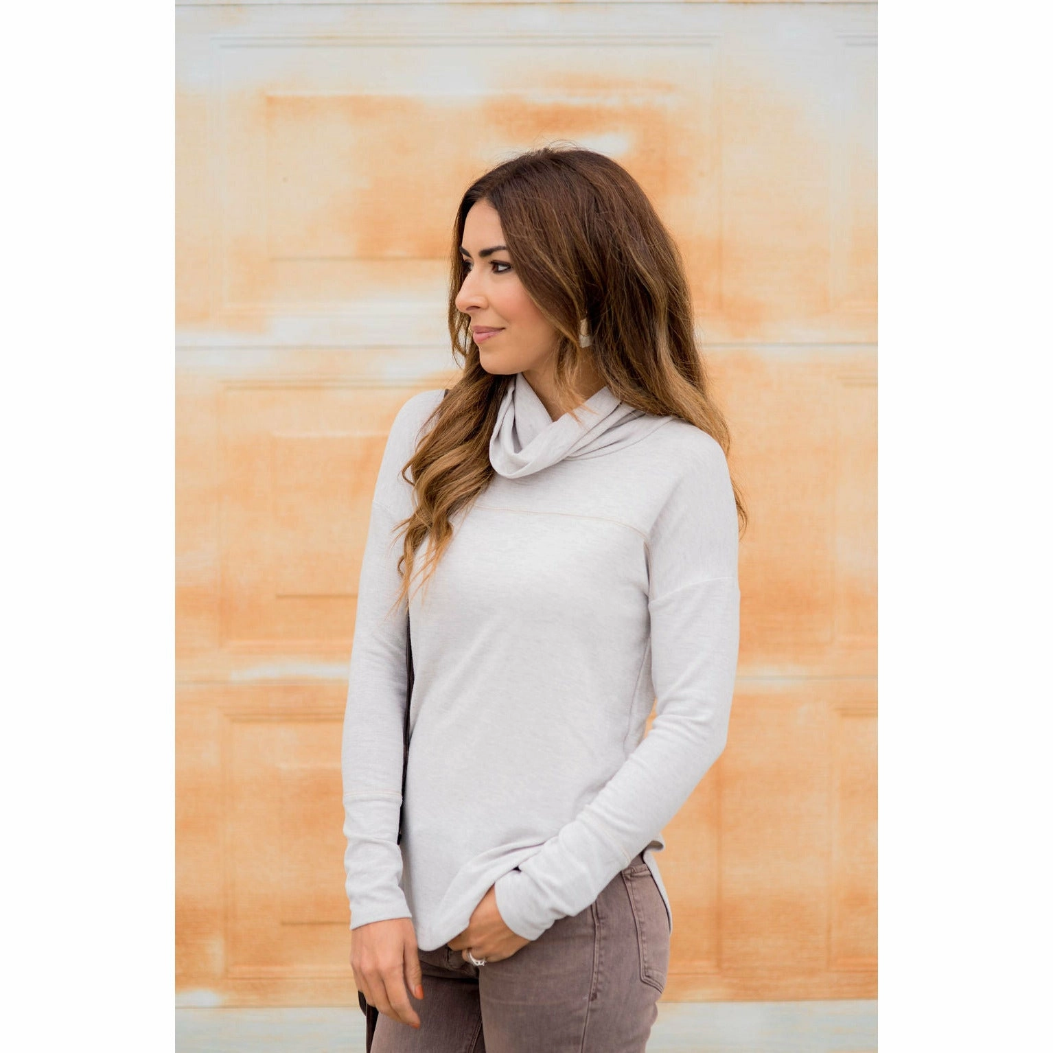 Raw Stitched Cowl Neck Water Resistant teens'