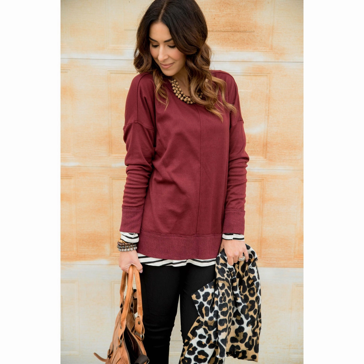 Weekend Layer Detailed V Sweatshirt