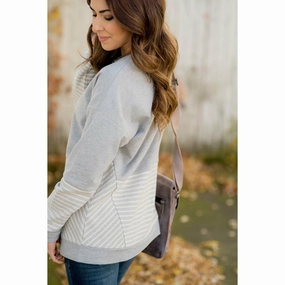 Effortless Fashion Practical clothing Day to Day Striped & Chevron Sweatshirt