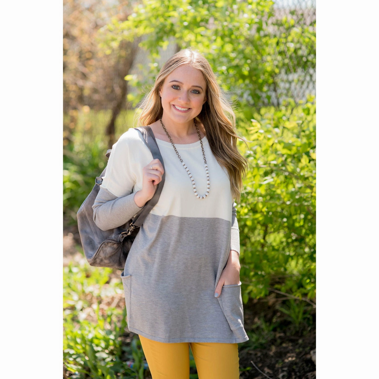 Dual Color Pocket Pullover Anti-static Layered Wear