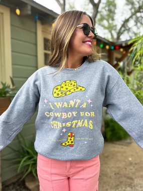 Cowboy For Christmas Sweatshirt Body Fit