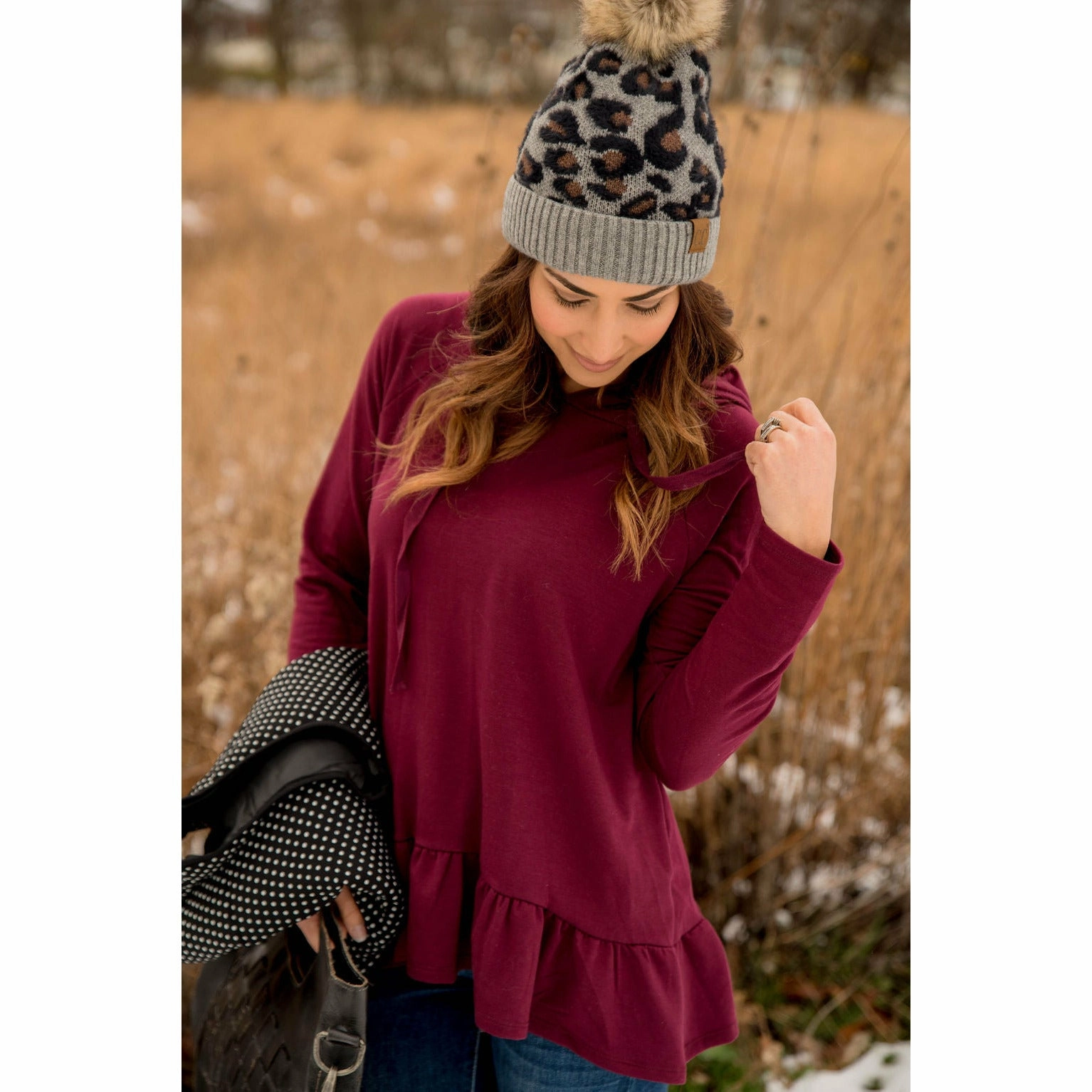 Ruffle Bottom Hoodie Layer Minimal product fluffy softness