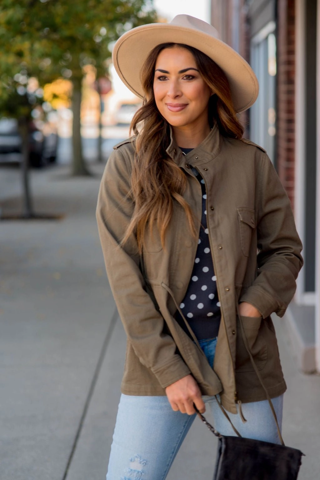 Button Tie Utility Jacket Heavyweight Fabric