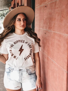 I'm With The Hippies & The Cowboys Tee Minimalist Comfort