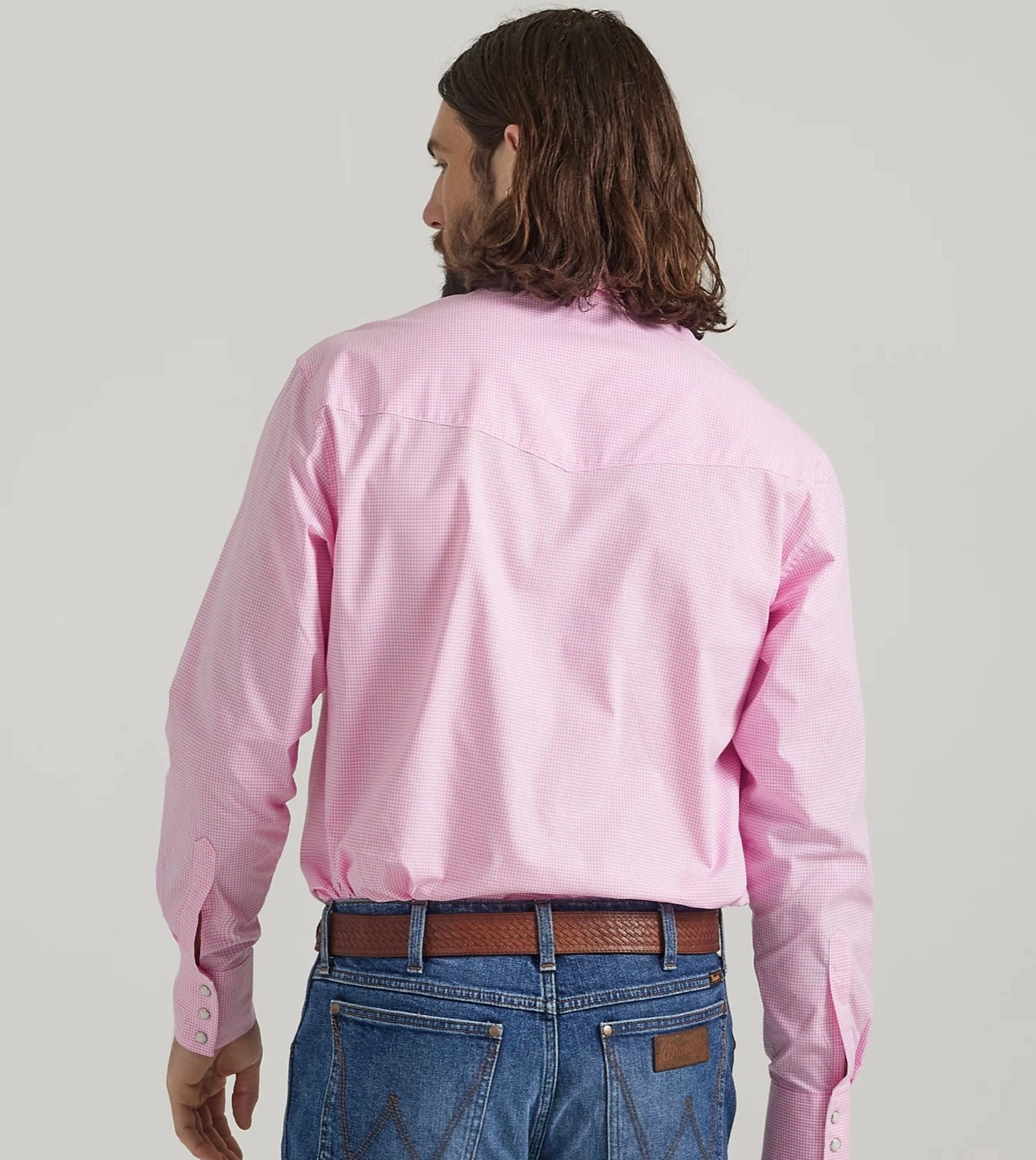 Wrangler Men's Bucking Cancer Snap Shirt-Fuschia Pink Must-Have Item