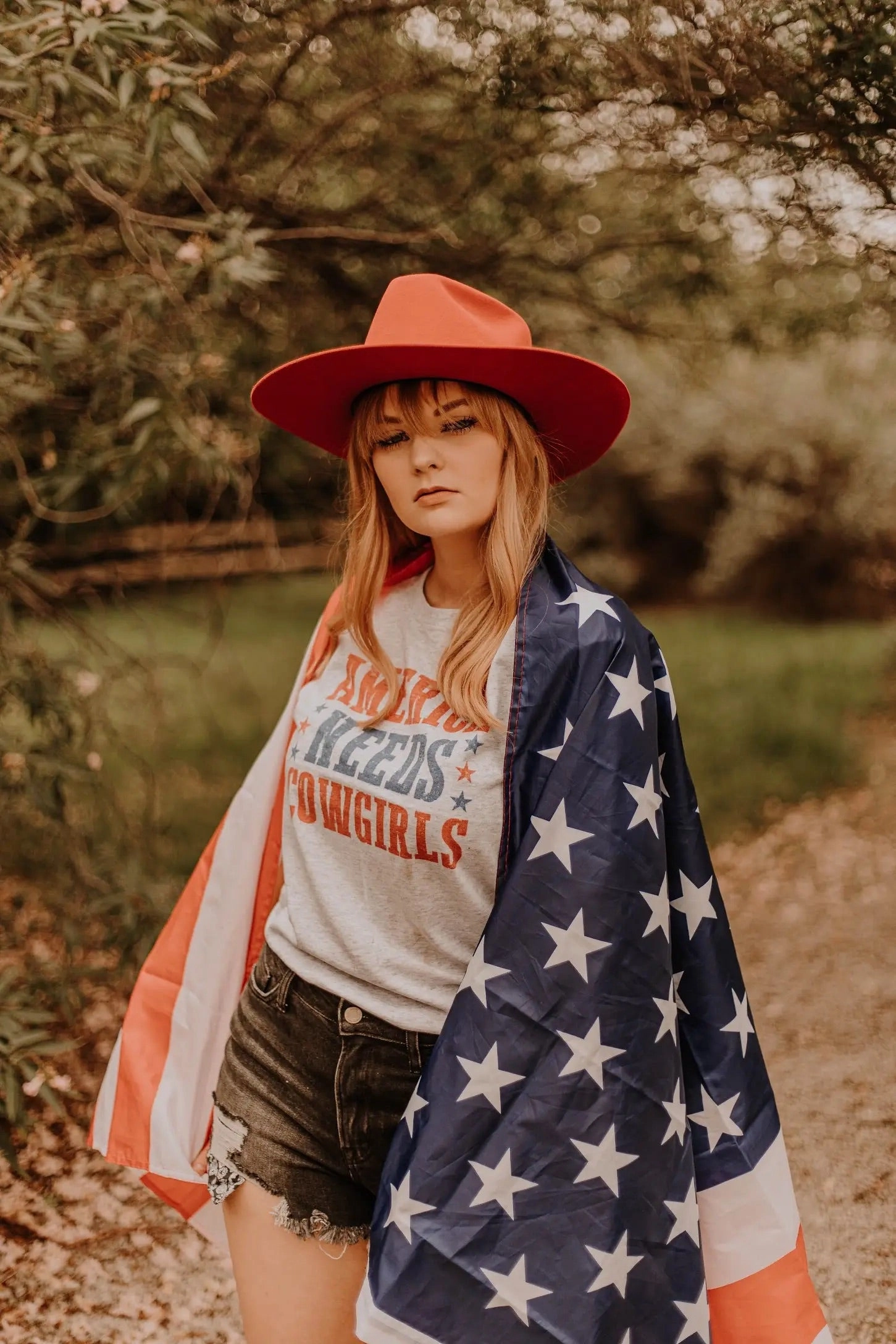 America Needs Cowgirls Tee MoistureWicking Technology Fashion Forward