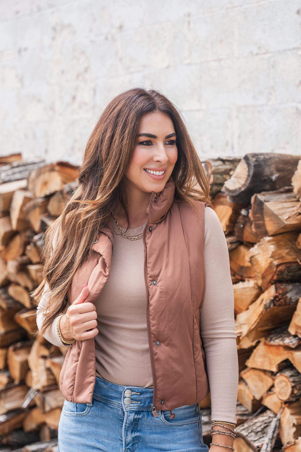 Frictionless Lining SnapFastenings Embrace The Cold Puffer Vest