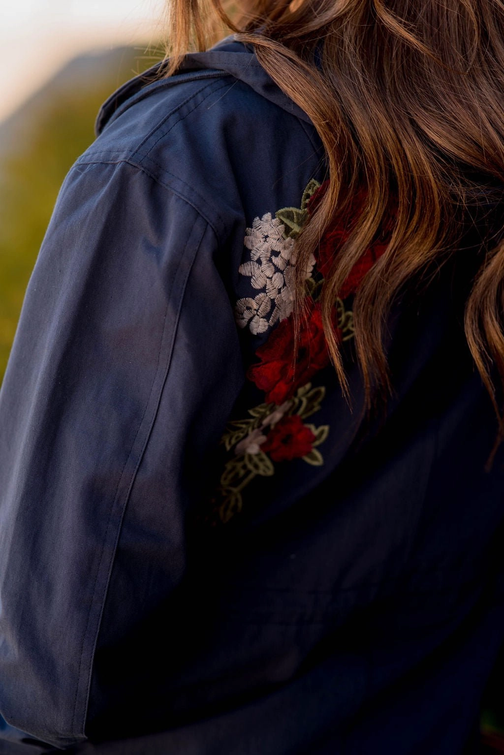 Embroidered Pocket Tunic Jacket Weatherproof Zipper Tech Double Buttons