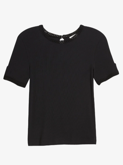 Crochet Trim Tee BondedEdges Rubberized grip