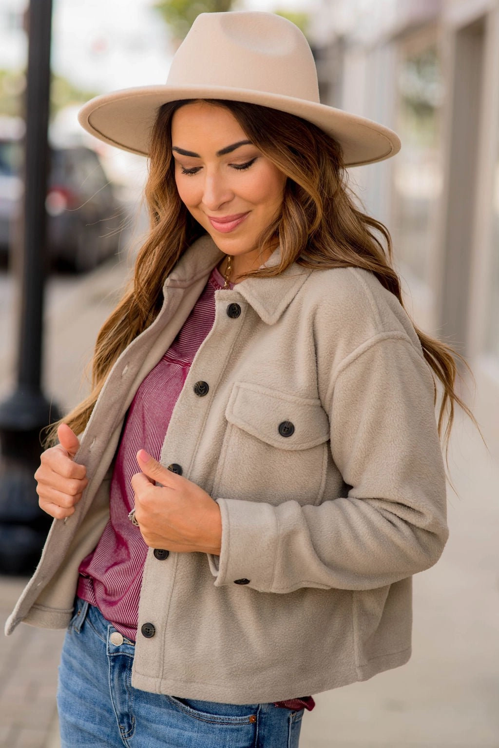 Plush Cropped Shacket Thermo Regulating Heat Reflective Tech