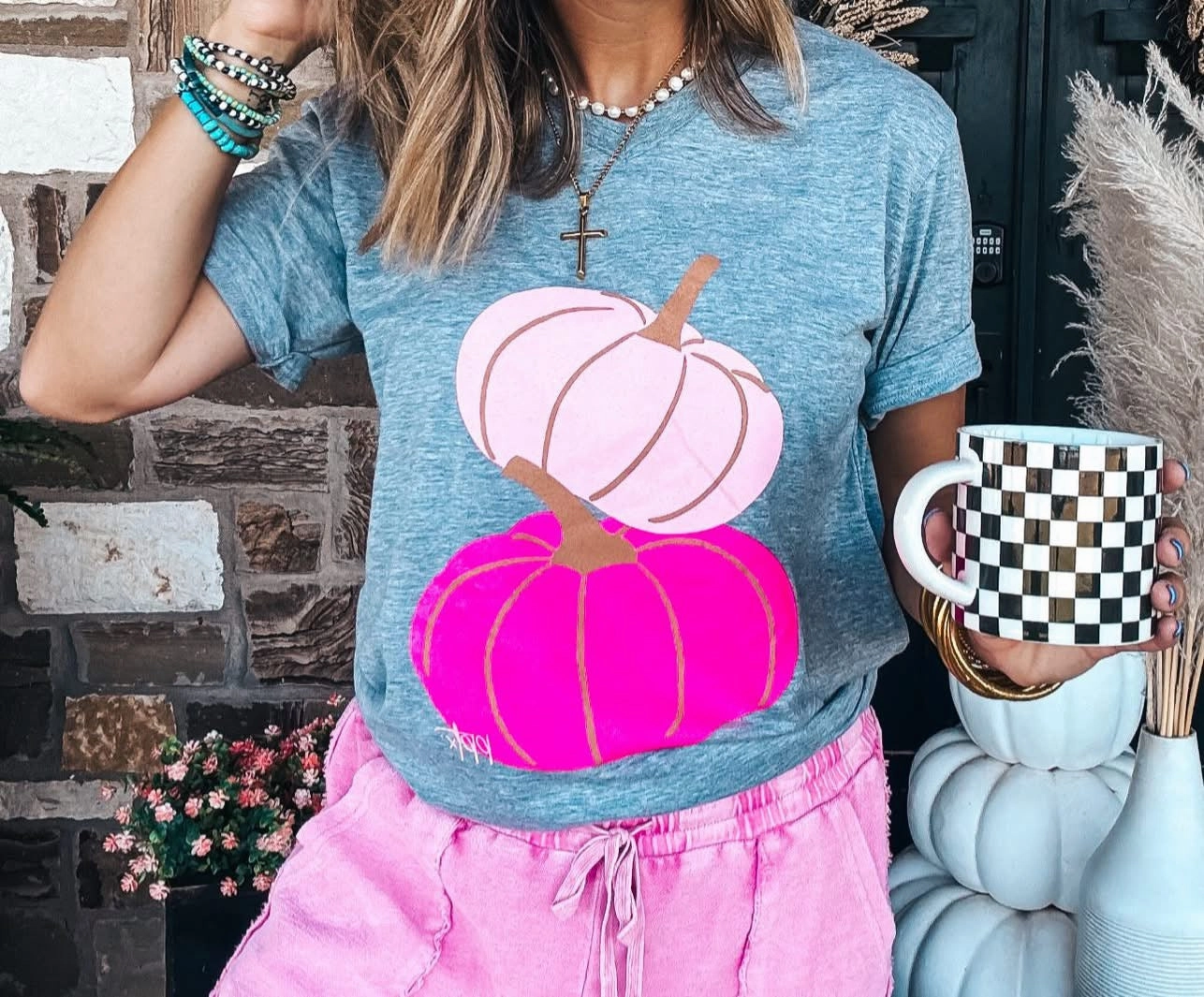 Pink Pumpkins Tee petite size