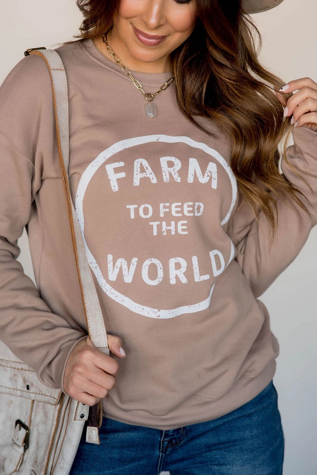 Stain-Resistant Farm To Feed The World Graphic Crewneck