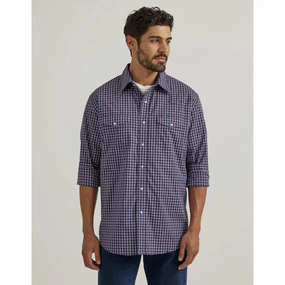 Urban Comfort Wrangler Men's Indigo Plaid Shirt