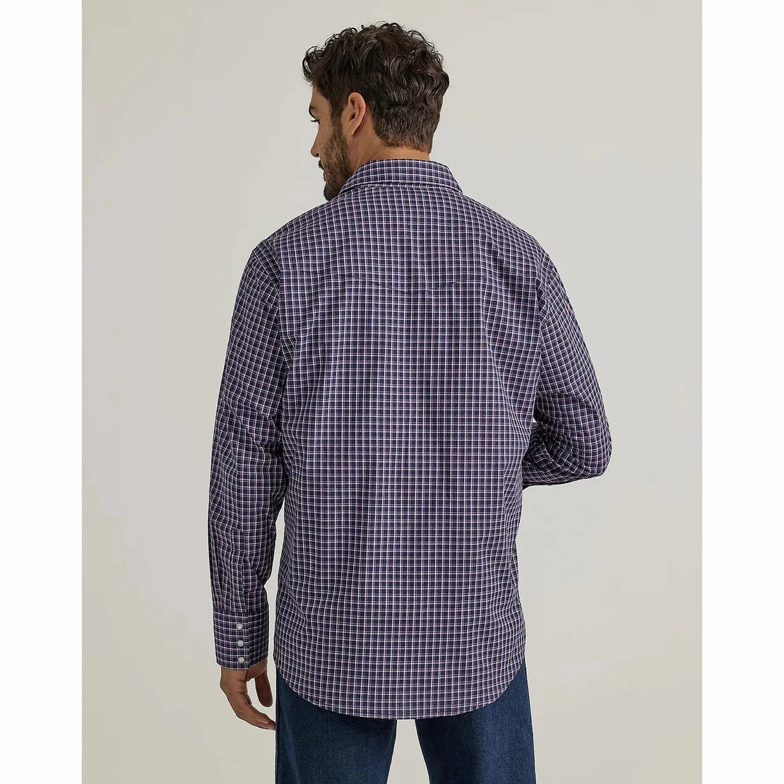 Odor Control Fabric High-Quality Craftsmanship Wrangler Men's Indigo Plaid Shirt