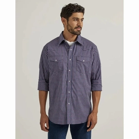 Urban Comfort Wrangler Men's Indigo Plaid Shirt