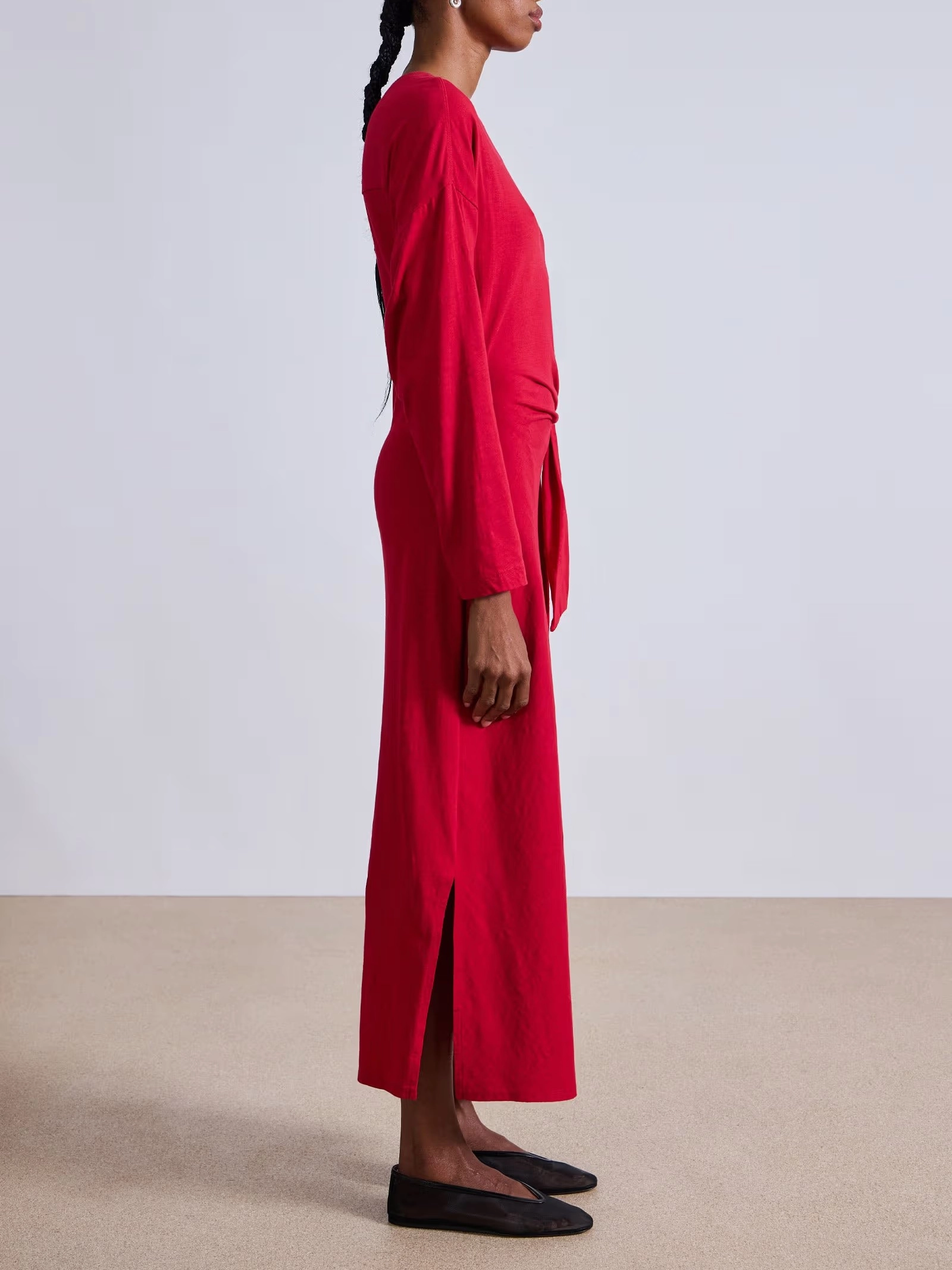 Long Sleeve Vanina Cinched Waist Dress Relaxing Style Layer Light