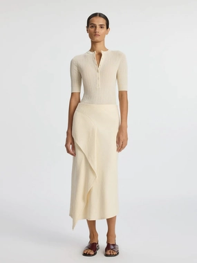 Lia Linen Midi Skirt Reinforced Hemline Durable Hem