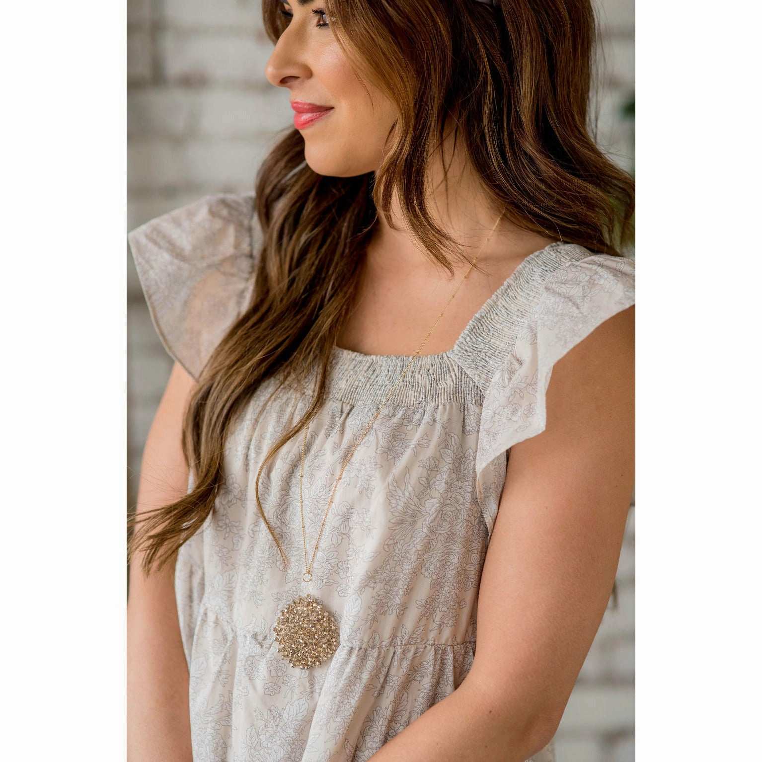 Boho Tone Floral Tiered Babydoll Dress