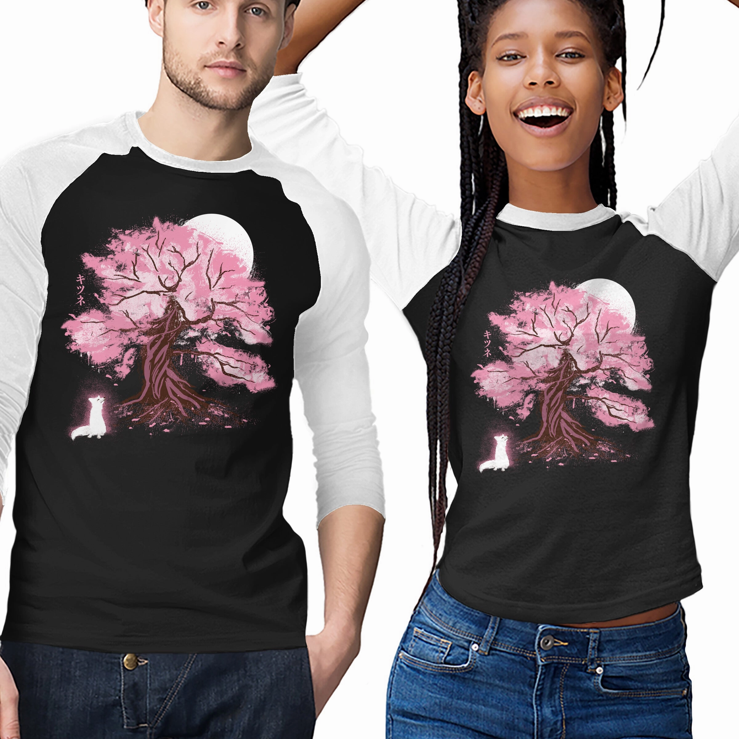 Fox At Sakura Tree long sleeved OdorResistant Fabric