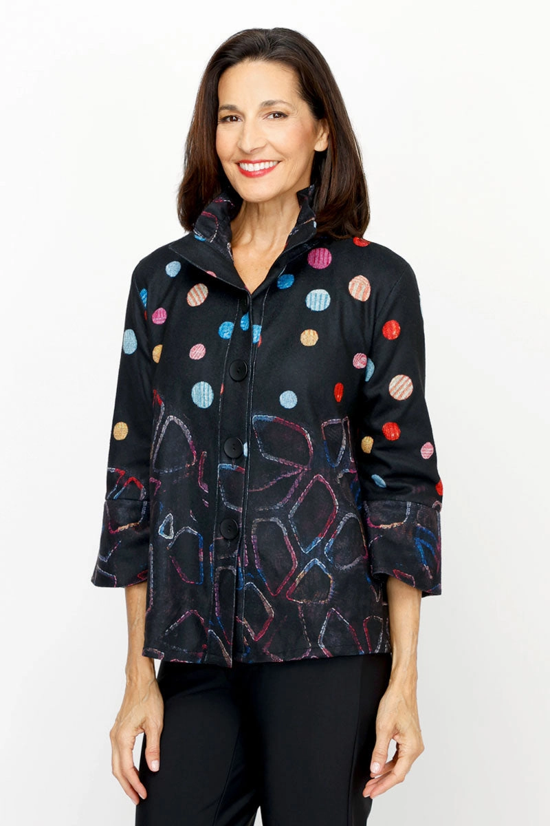Stretch Comfort Fit Stretch Enhanced Mobility Zones Frederique Dots & Shapes Jacket