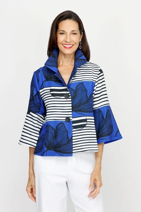 Reflective Safety Trim Frederique Stripes & Floral Jacket