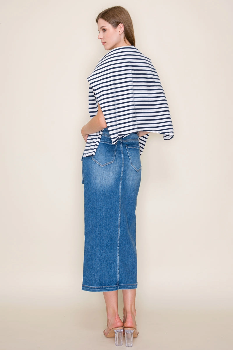 FRONT SLIT CARGO SKIRT muted tone