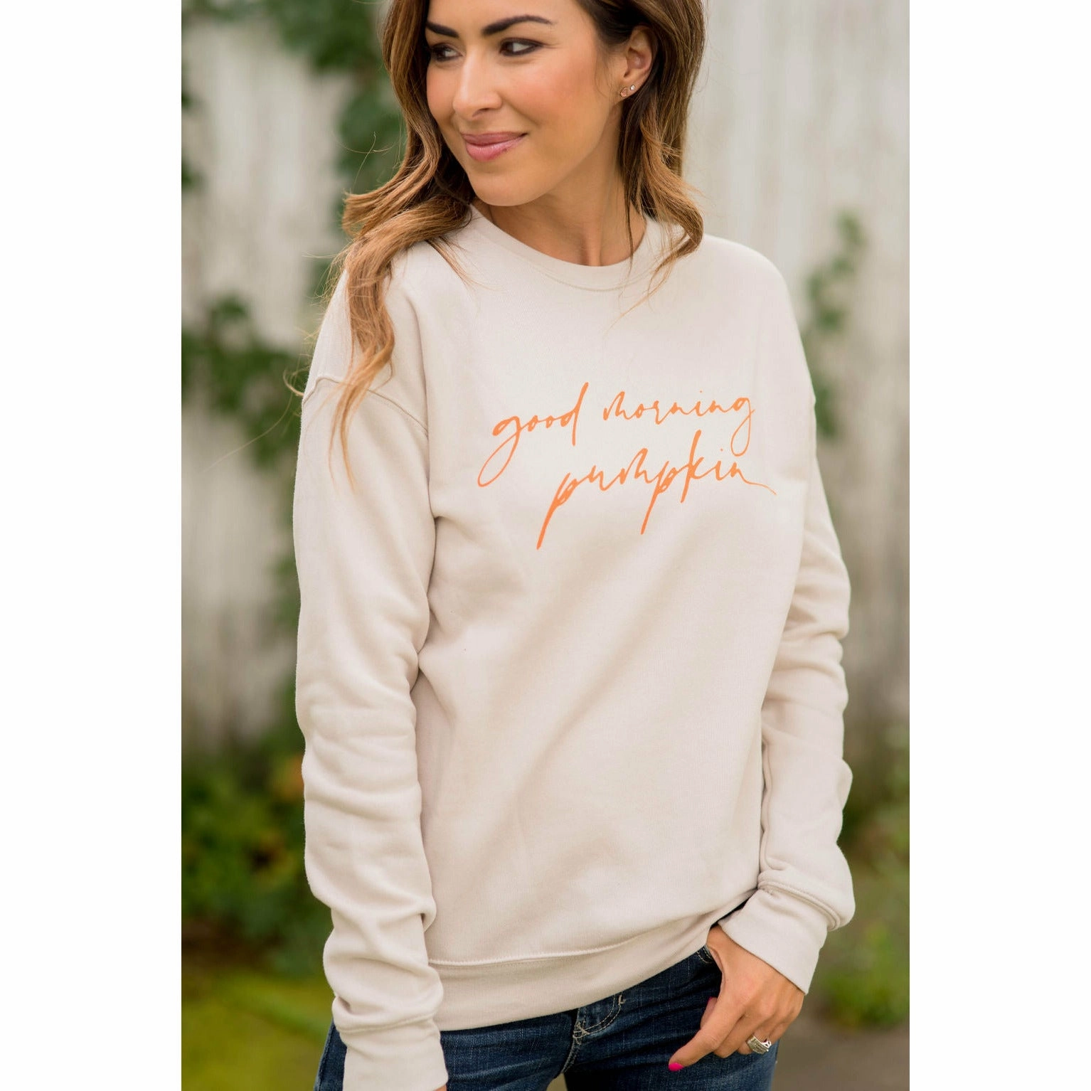 Good Morning Pumpkin Crewneck fit for home Timeless Minimal