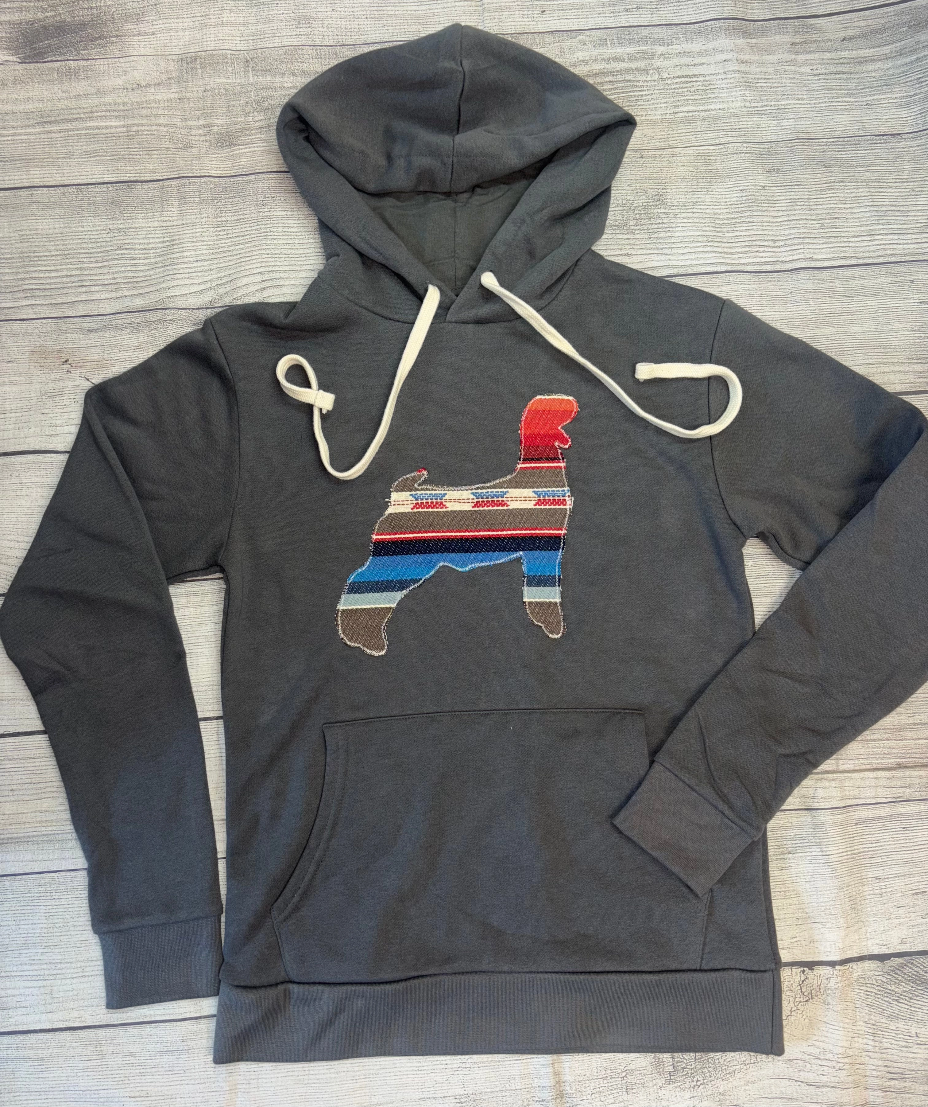 scooter clothes Grey Sweatshirt With Aztec Appliqu?? Goat