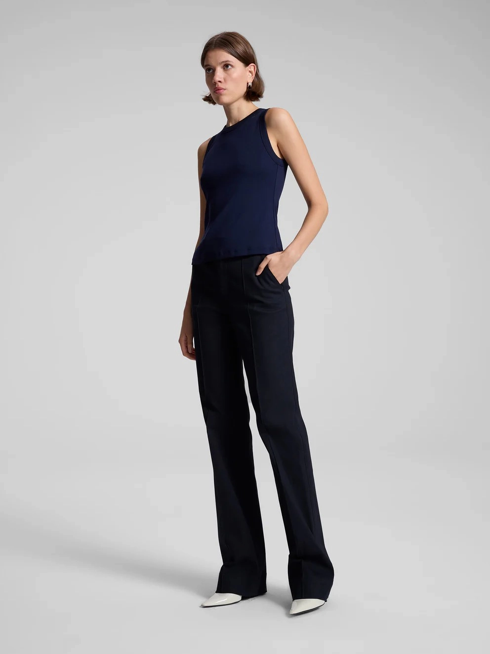 Elastic Edge Binding Stretch Fit Top Hadley Tank