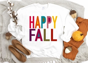 Drop Shoulder Construction Adaptive clothing Happy Fall Sweatshirt