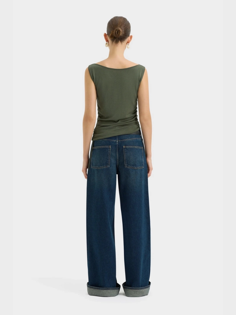 Yolanda Ruched Tank MeshPanel